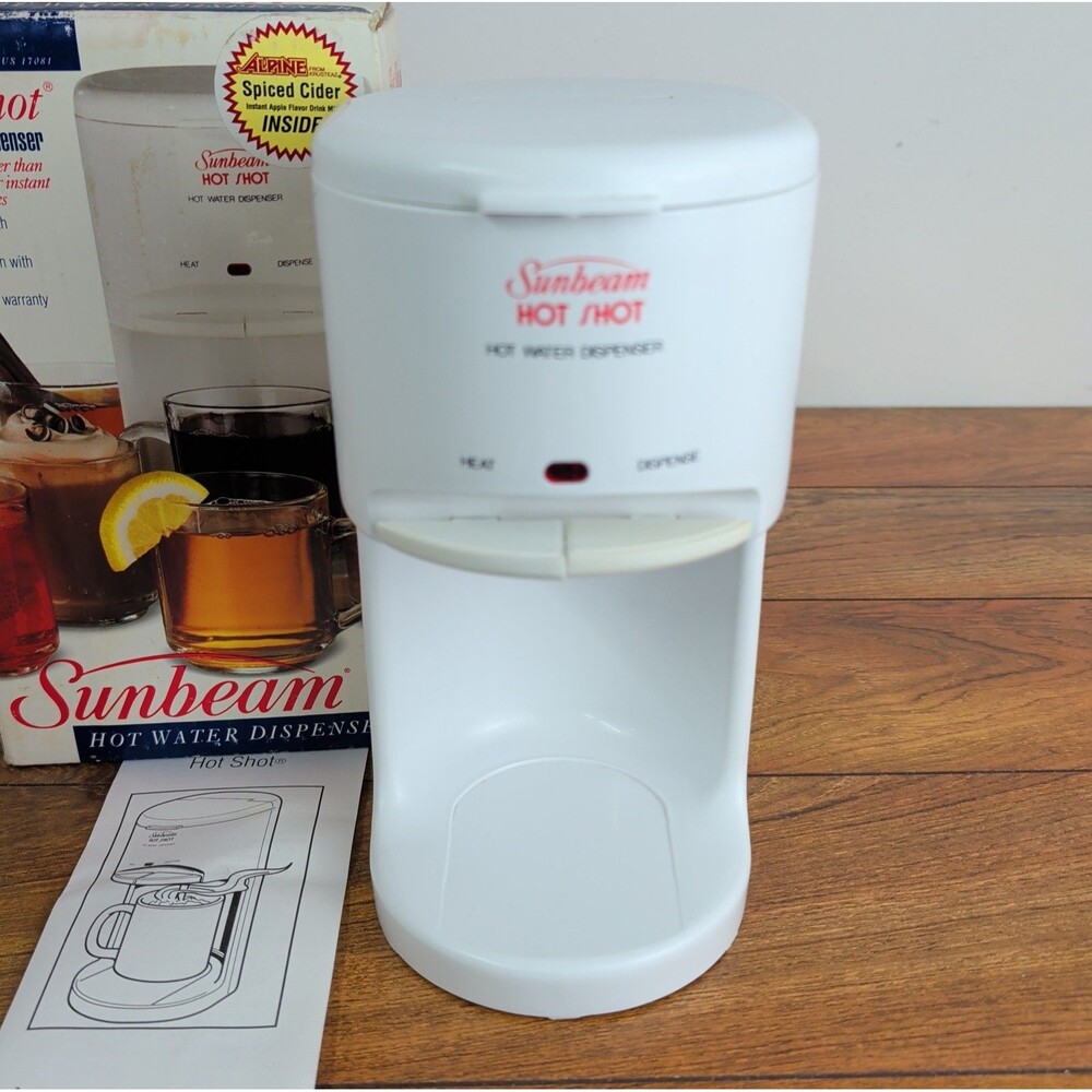 Vintage Sunbeam Hot Shot Hot Water Dispenser 3211 White Tested Works Great w/Box - Picture 2 of 16